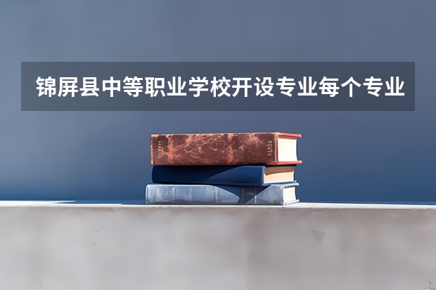 锦屏县中等职业学校开设专业每个专业招多少人