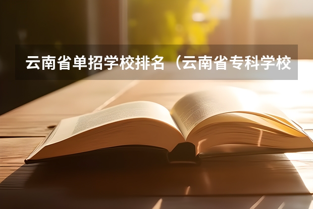云南省单招学校排名（云南省专科学校排名）